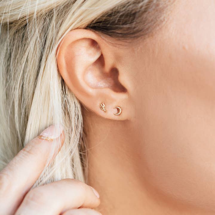 Katie Dean - Wholesale Stud/Post Earrings - Moon Studs
