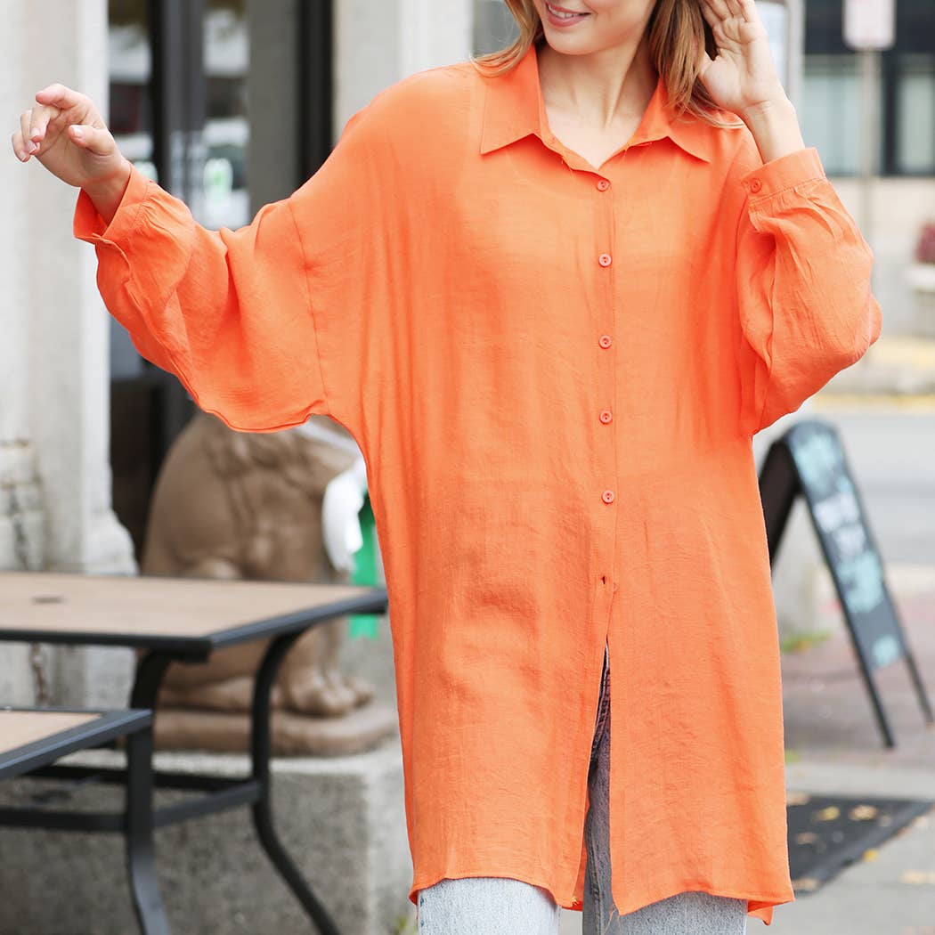 Fashion City - Wholesale Strandvestje/Strandjurk/Strandtuniek - Dames - Dames Blouse Met Knopen in Effen Kleur als Strandjurk26