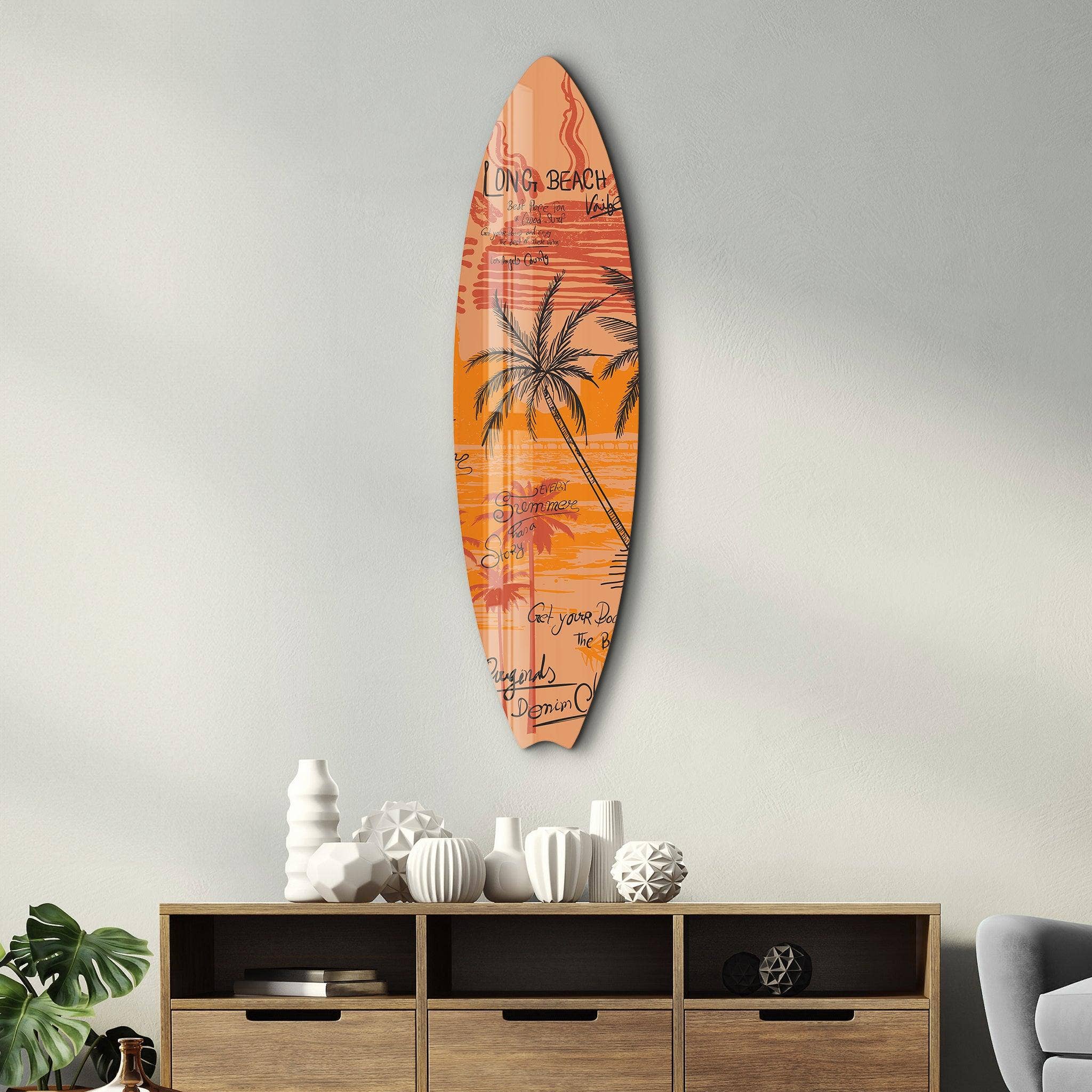 Artdesigna KG - Wholesale Wall Accent - Long Beach Vibes | Surfboard Glass Wall Art1