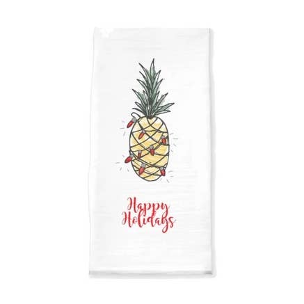 Holiday Pineapple Tea Towel for wholesale by Dodeline Design