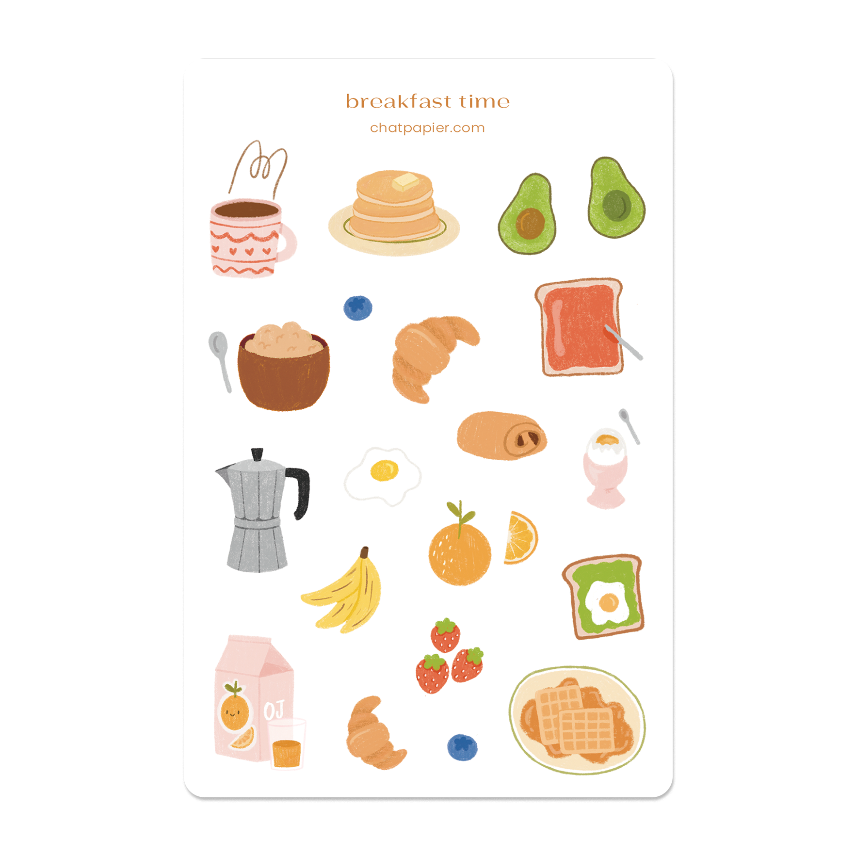Chat Papier - Wholesale Sticker - Breakfast Time Sticker Sheet0