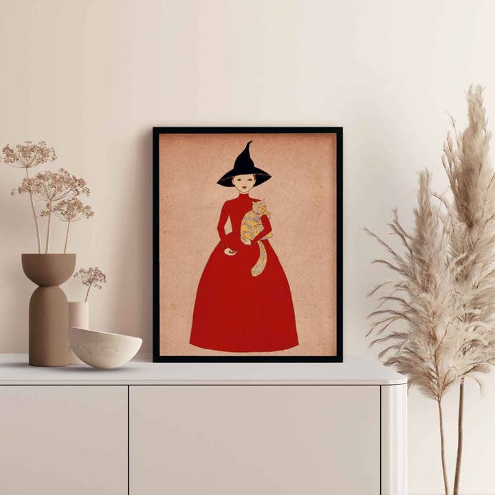 Impressão artística do gato bruxo por atacado de Irena Sophia