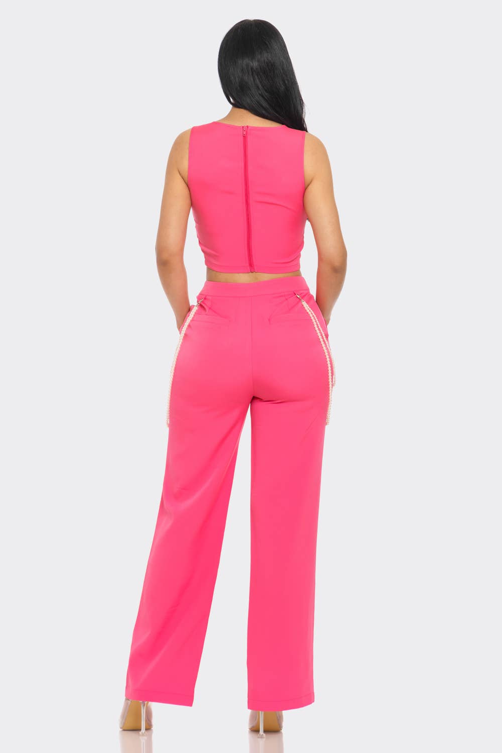 CAPSULLE - Wholesale Top & Pant Set (NOT Loungewear) - Women's - Pearly Chain Sleeveless Set3