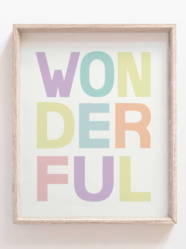 estampa maravilhosa, decoração tipográfica infantil, berçário infantil pastel por atacado de The Little Wagon