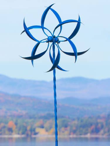 15" Blue Feather Spinner for wholesale by Ancient Graffiti