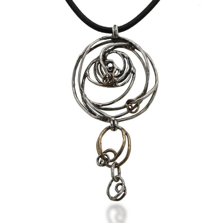 925 zilveren en bronzen hanger - CR062 voor wholesale door Mandile Gioielli