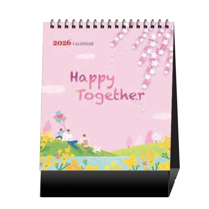 2026 Desk Calendar & Monthly Planner, Happy Together, D-19 for wholesale by BEBELUNA