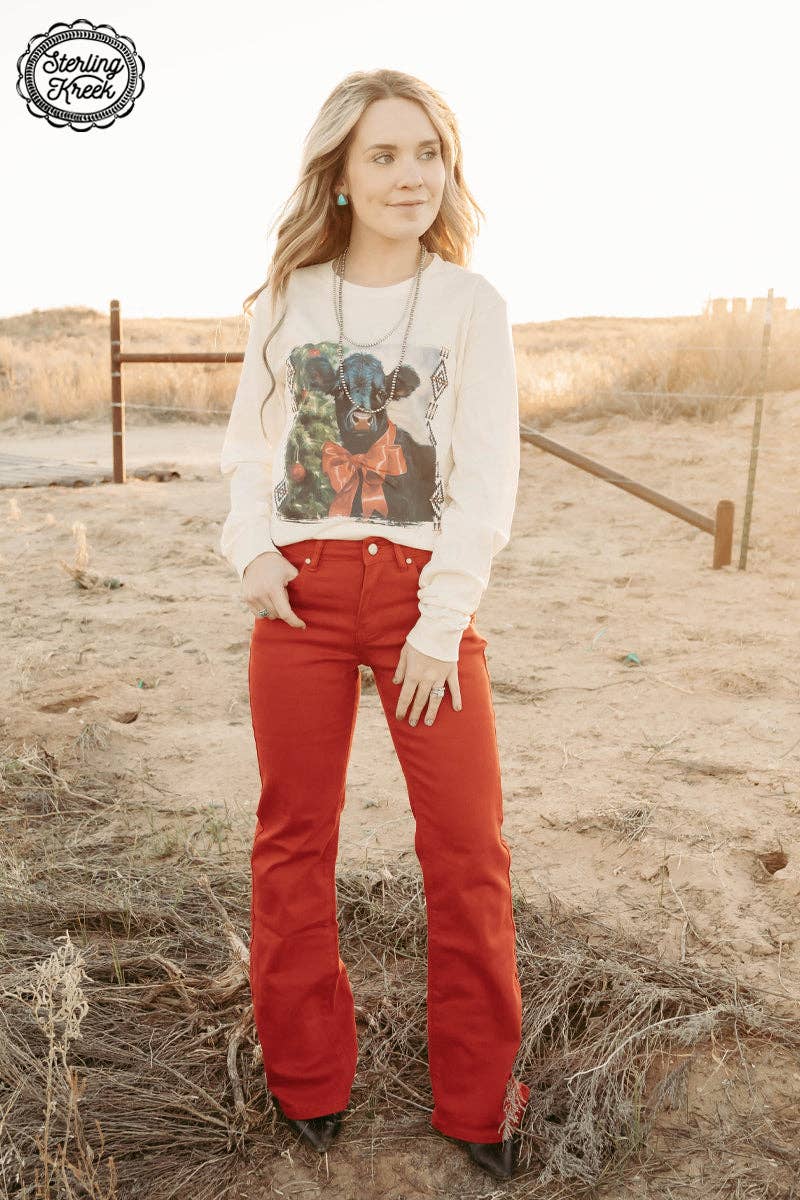 Sterling Kreek - Wholesale Jeans - Women's - WALKING WEST DENIM RED LONG1