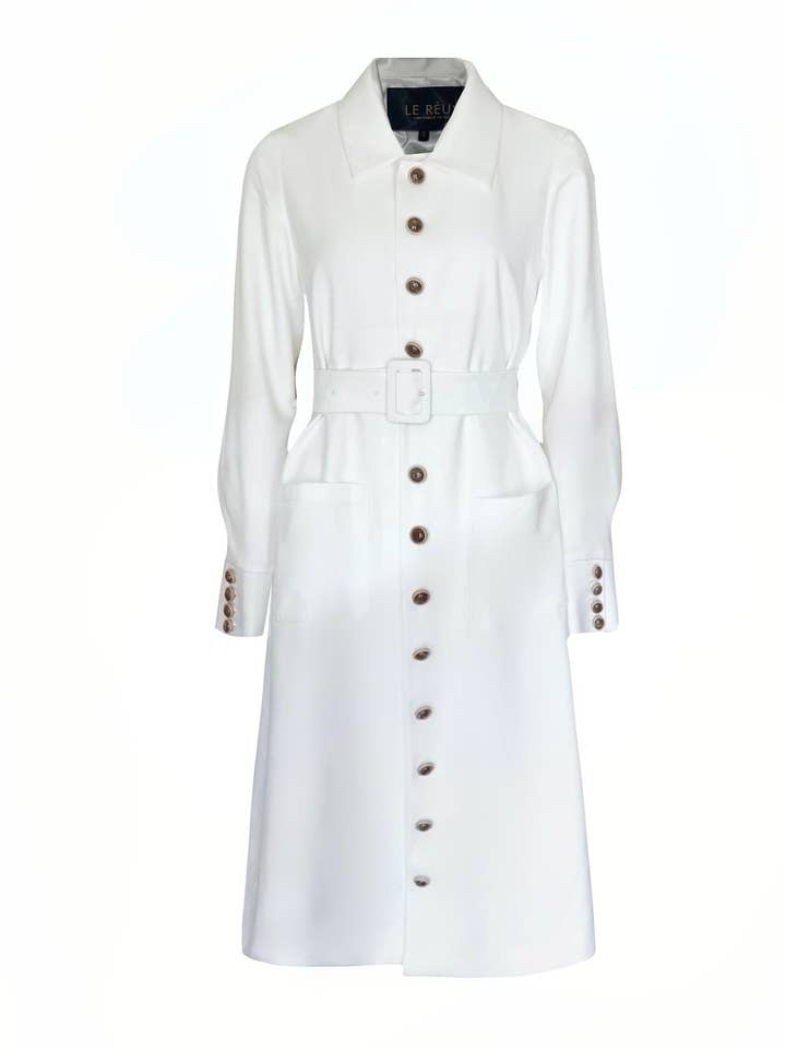 Manteaux blancs Monique S23 - OT001 pour la vente par Le Réussi®