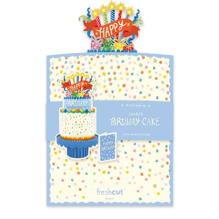 FreshCut Paper LLC - Wholesale Birthday Card - Confetti Birthday Cake (8 Pop-up Greeting Cards)6