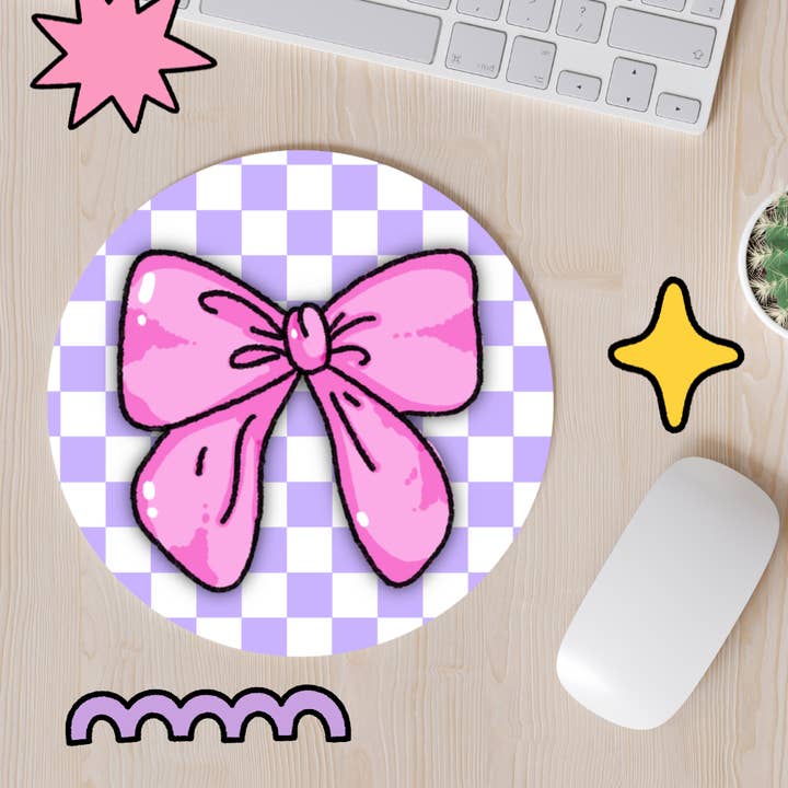 Pink Coquette Bow Mousepad for wholesale by Get Stoked