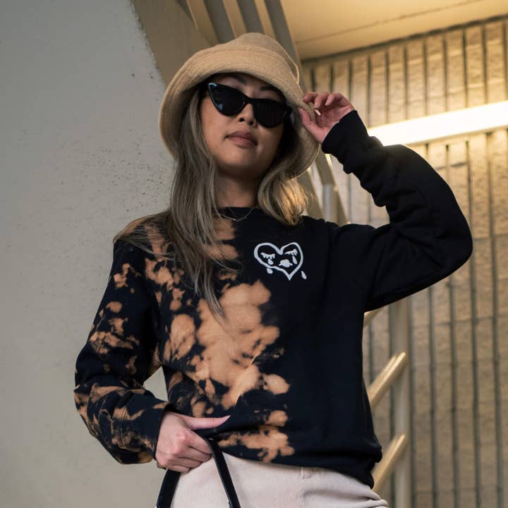 Sad Girls Sweatshirt | Split Bleached for wholesale by Sad Sad Club