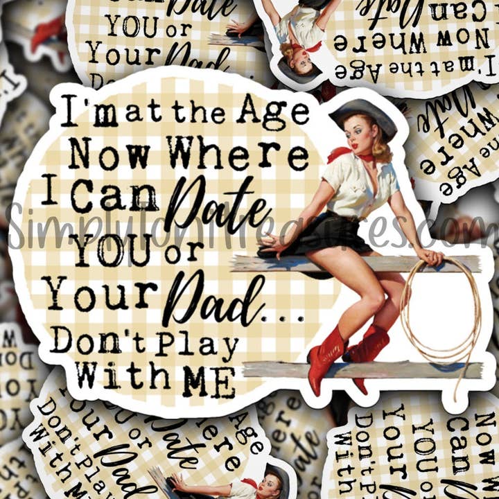 1 Funny Sarcastic Retro Women 50s Stickers- 4.143 x 3In for wholesale by Simply Toni Treasures