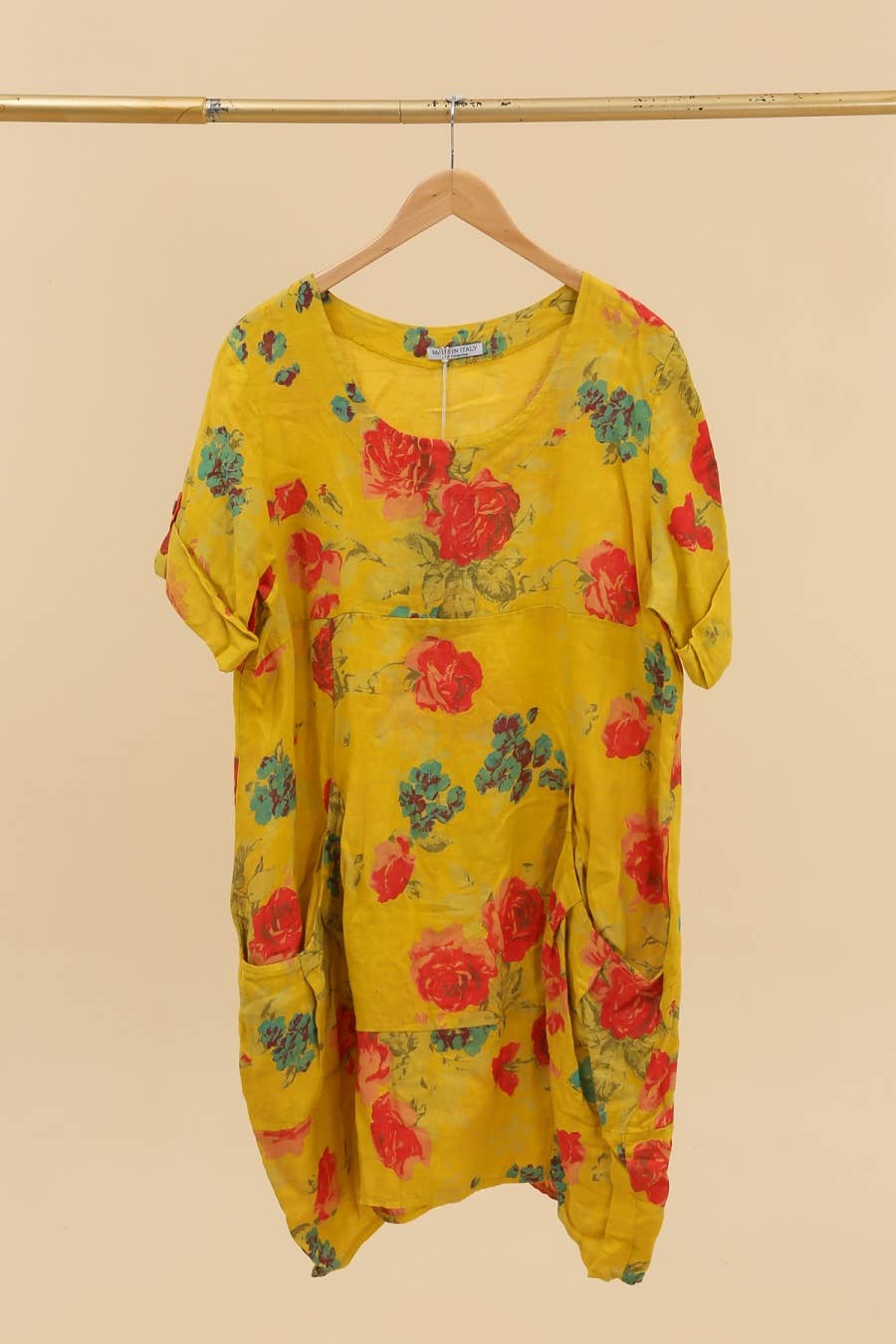 la maison des fibres naturelles – wholesale Klänning - Dam – Klänning i 100 % linne med blommönster 32408