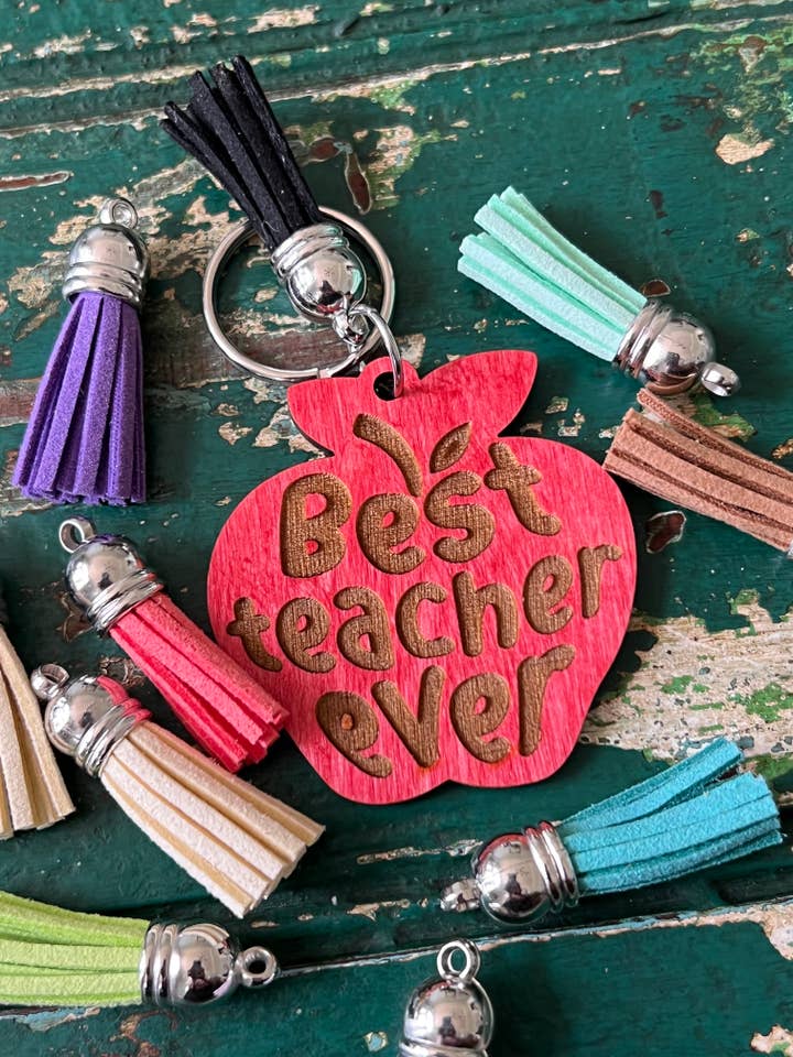 Best Teacher Ever keychain for wholesale by Suchfungoods