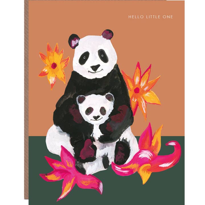 Hutch Cassidy - Wholesale Baby Card - 'Panda and Cub' New Baby Greetings Card1