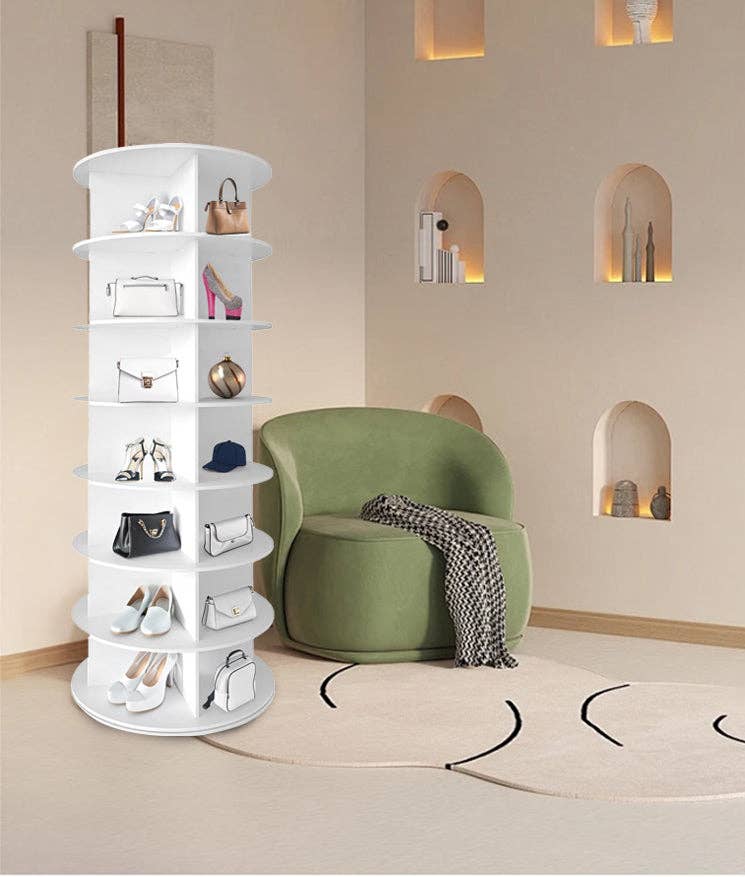 HOMYCASA DESIGN INC - Wholesale Shoe Rack - 7 Tier Rotating Shoe Rack Tower Spinning Storage11