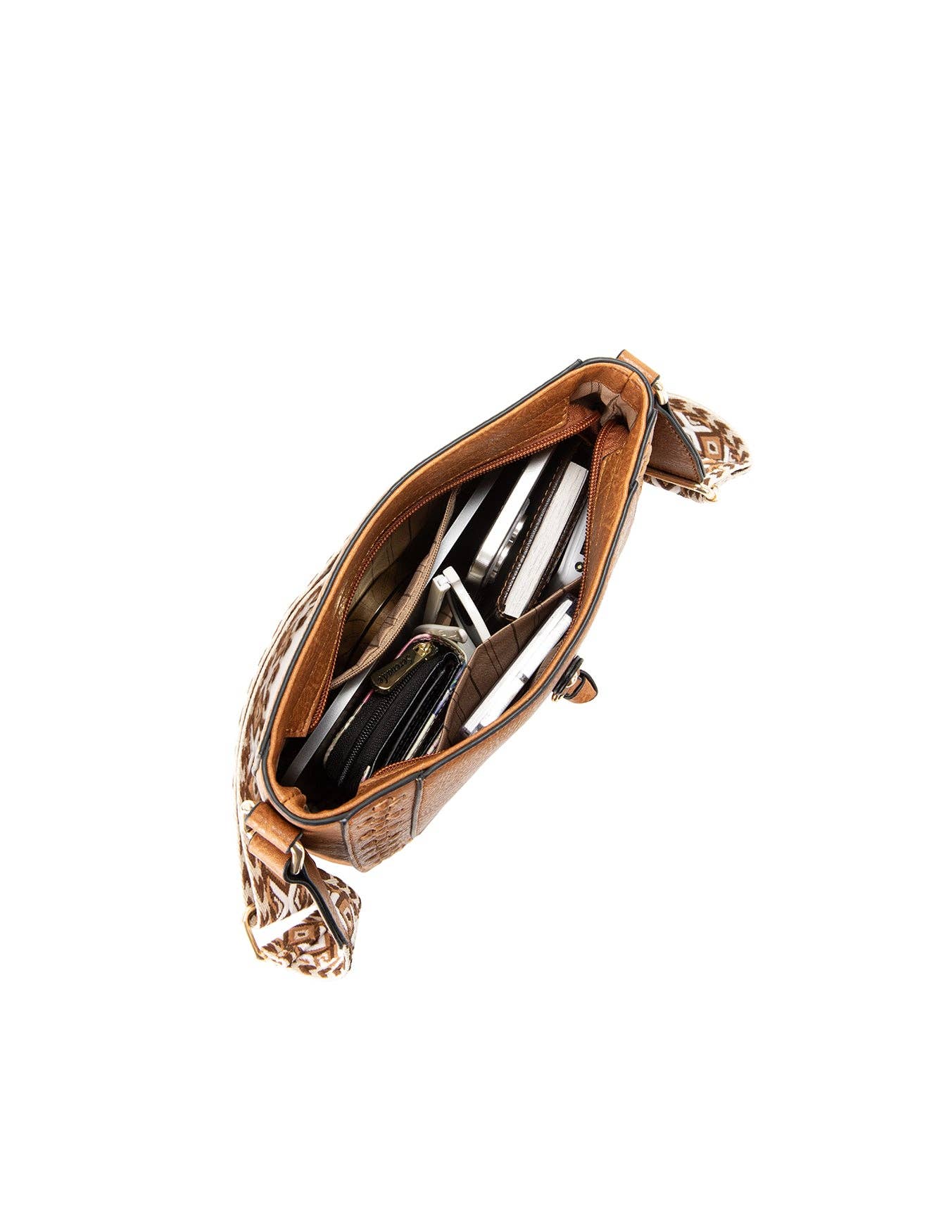 Tan ROCHELLE VEGAN SHOULDER/XBODY BAG- XB-2361-TAN- NEW IN for wholesale on Faire6