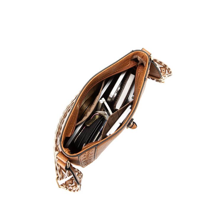 Tan ROCHELLE VEGAN SHOULDER/XBODY BAG- XB-2361-TAN- NEW IN for wholesale on Faire6