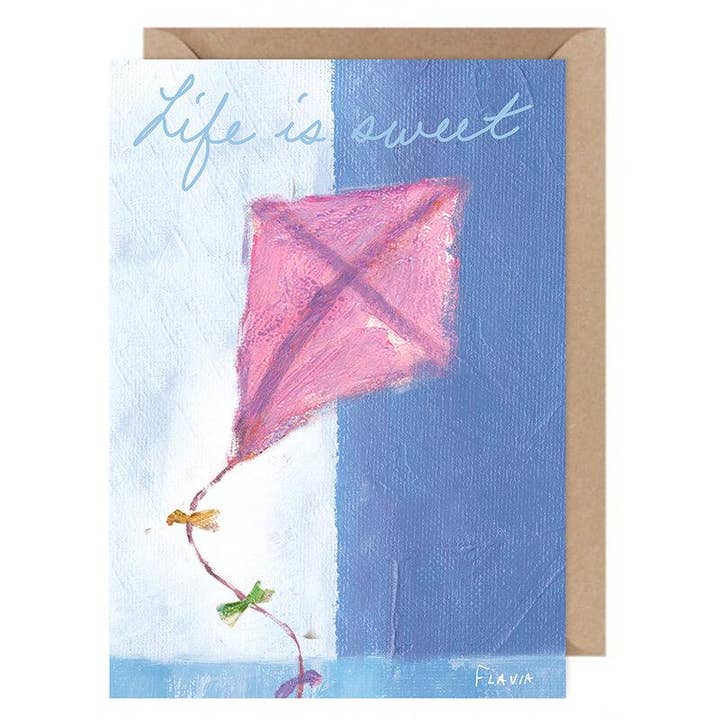 Livet er sød... Flavia Card af Flavia Weedn 100% bomuld Made in Switzerland 0101-0040 for engroshandel hos Flavia Art Studios