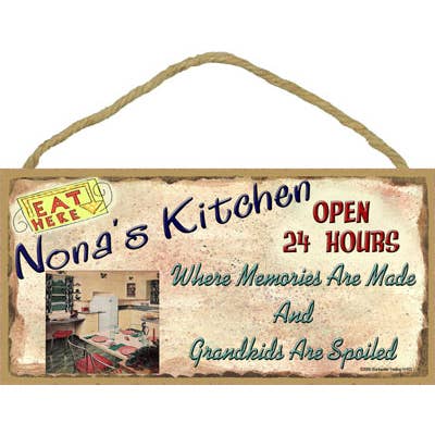 SJT Enterprises, Inc. - Wholesale Sign - Nona's Kitchen 5" x 10" wood plaque, sign