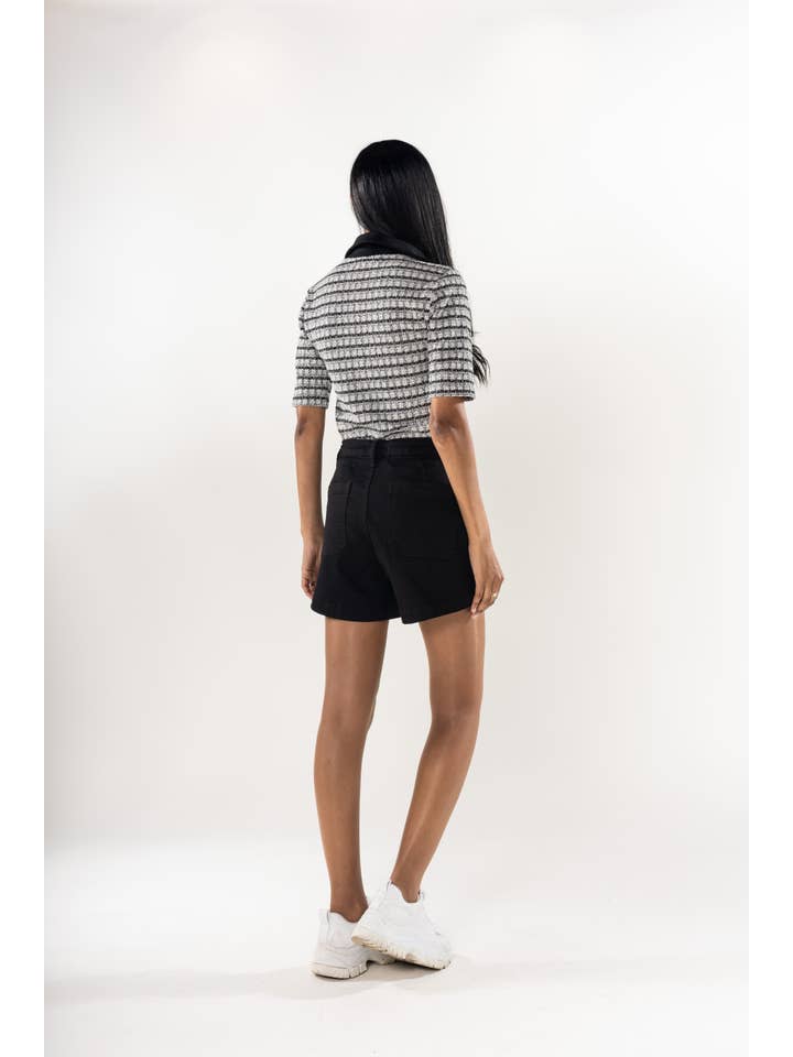 Nina Carter - Wholesale Shorts - Women's - Denim High Waisted Stretch Denim Shorts P20611