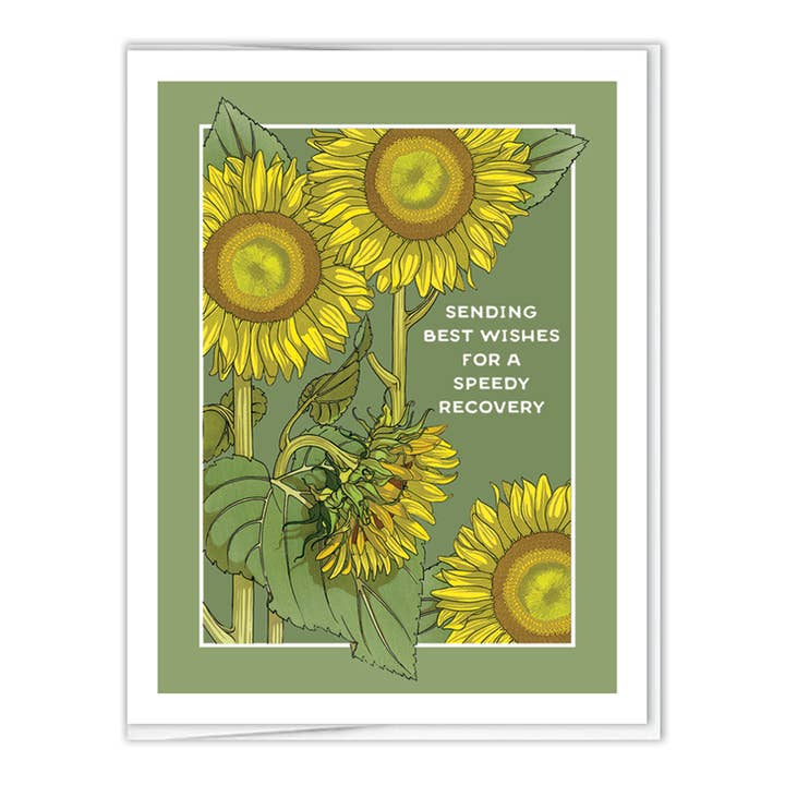 A2 - Get Well Sunflowers for wholesale by JennyDidIt Note Cards