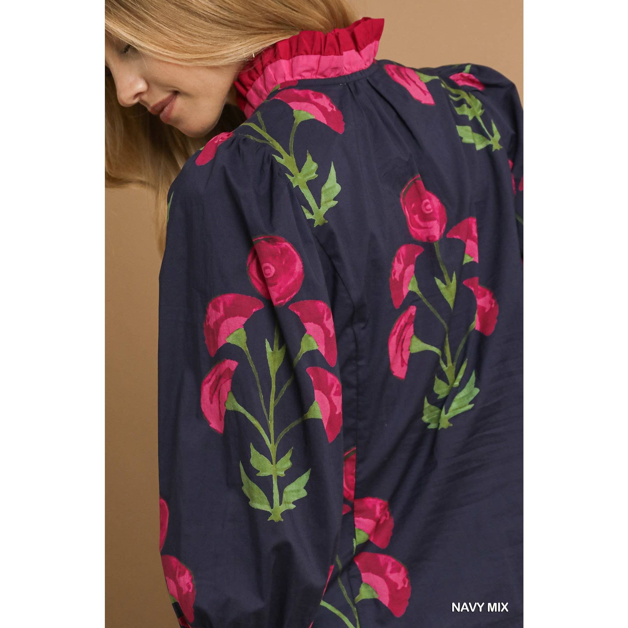 STYLE USA - Vente Tunique – femme - Haut à volants à imprimé floral14