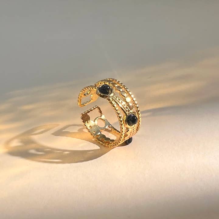 COSMOS - Wholesale Multi-Stone Ring - Adjustable stainless steel stone ring5