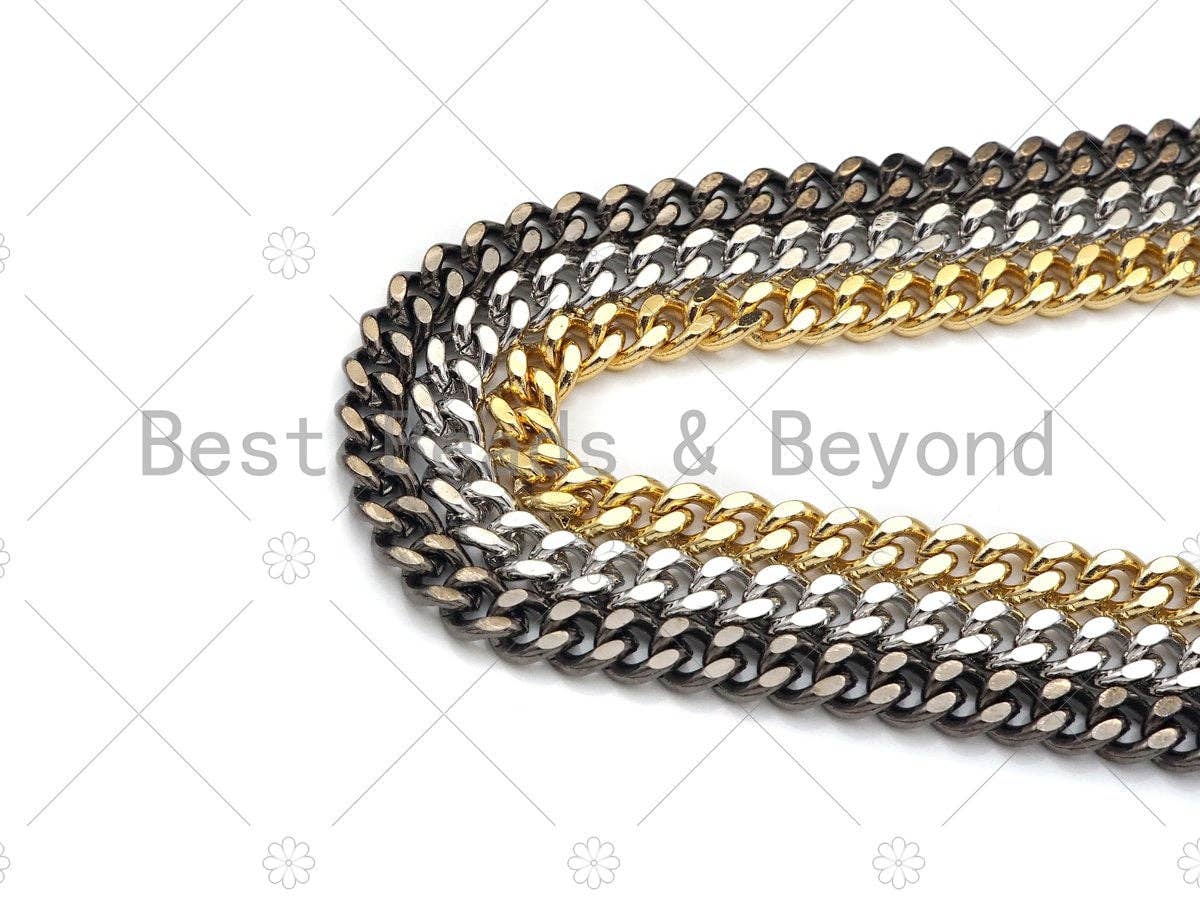 BestBeads&Beyond - Vente Collier maille et chaîne - Chaîne cubique à maillons plats 3mm/4mm/5mm/6mm/7mm au mètre, sku#M2902