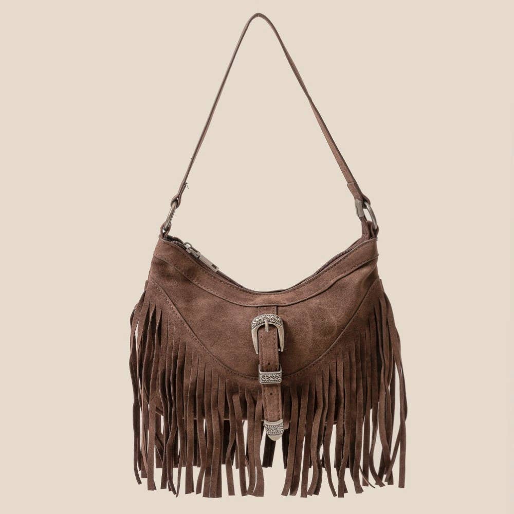Anarchy Street - Wholesale Crossbody Bag - Women's - Suede Cascade Fringe Shoulder Bag2