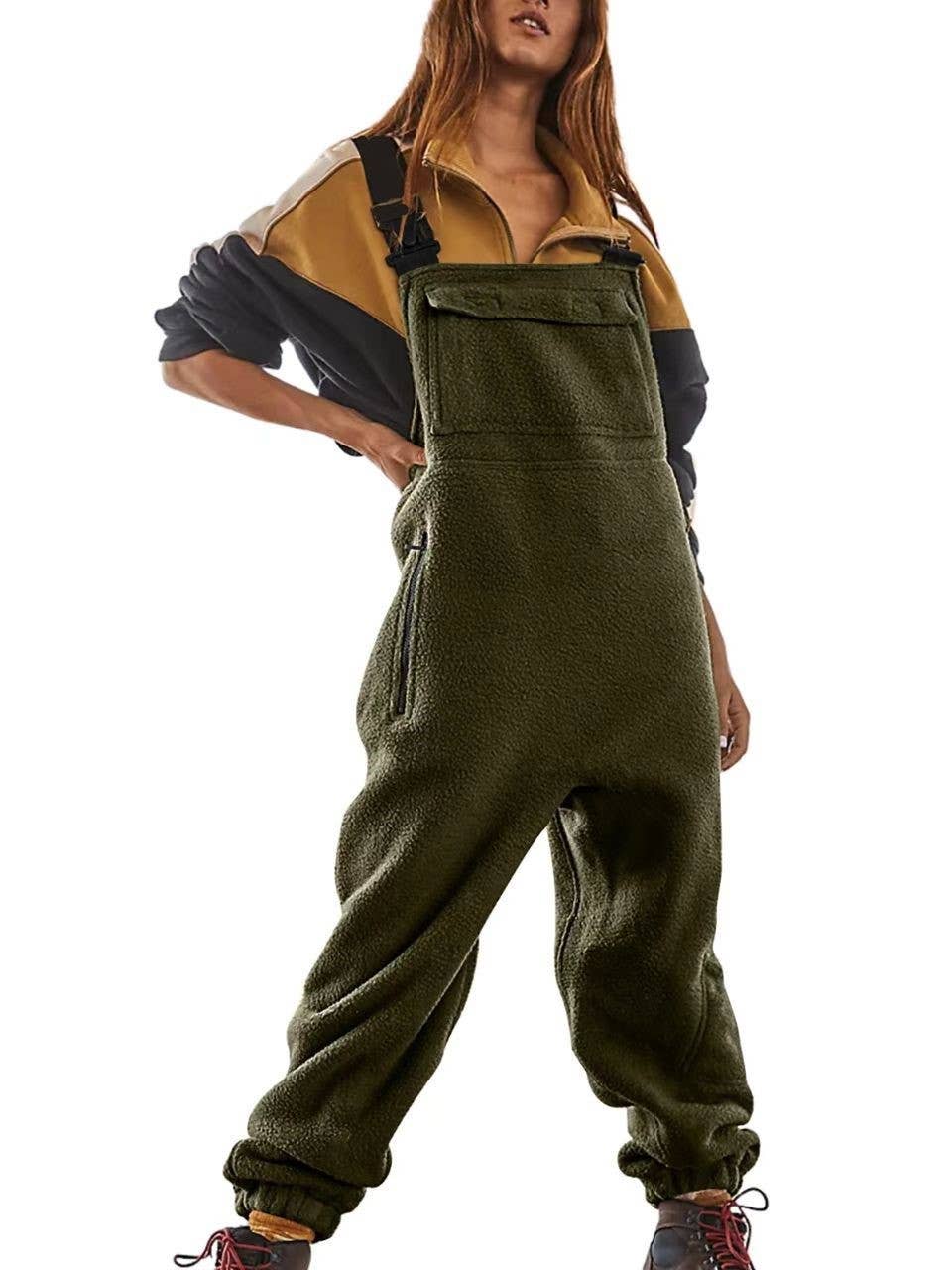 HIDDENBRAND - Wholesale Jumpsuit - Women's - Cargo Fleece Backpack Buckle Jumpsuits2