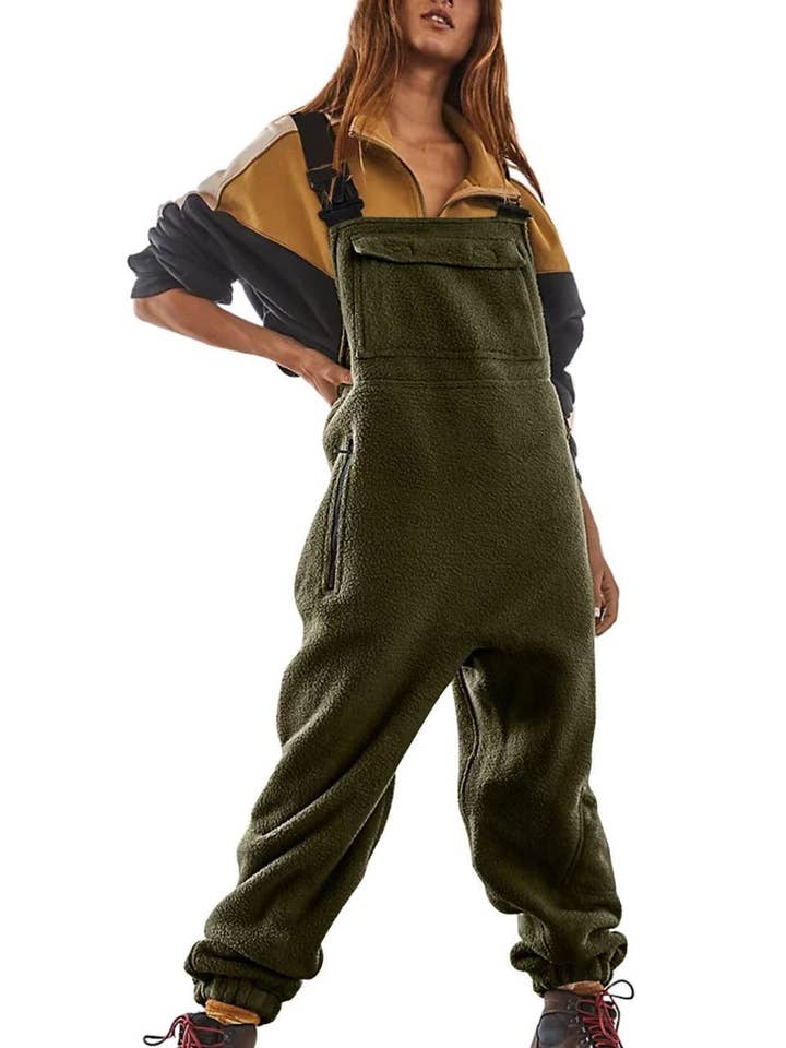 HIDDENBRAND - Wholesale Jumpsuit - Women's - Cargo Fleece Backpack Buckle Jumpsuits2