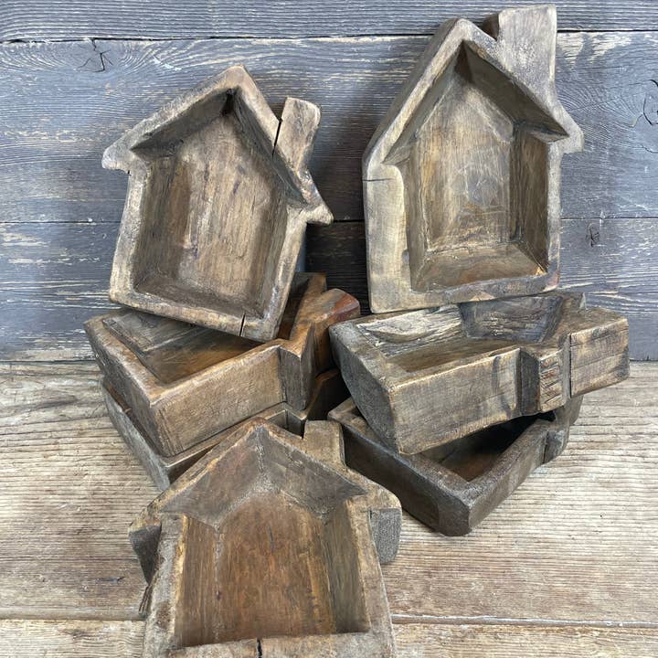 My Amigos Imports - Wholesale Decorative Plate/Dish/Bowl - NFC House-WH5P-6x7-Not for Candles-House Dough Bowl-Waxed0