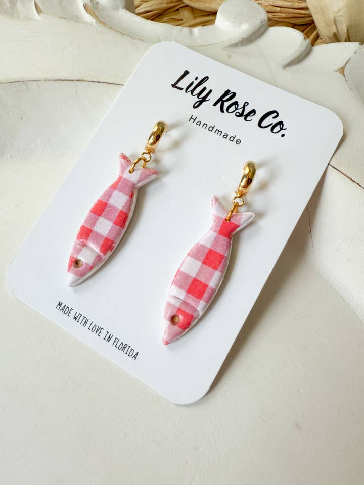Red Gingham Fish for wholesale by Lily Rose Co.