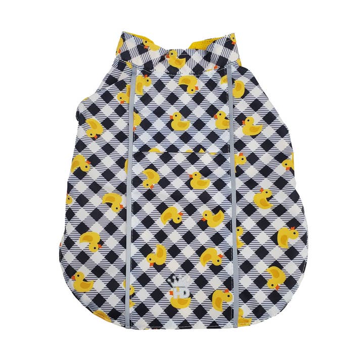 Ducks/Plaid Hoodless Raincoat for wholesale by Barker's Bowtique