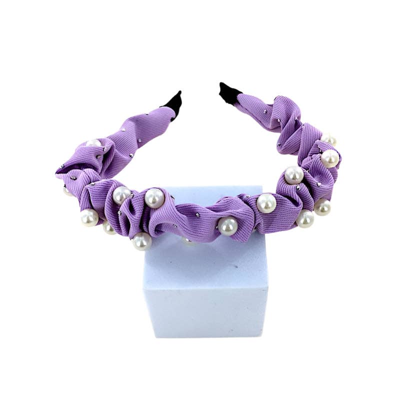 Atlas Fashion - Vente Bandeau – femme - Bandeau plissé côtelé avec perles0