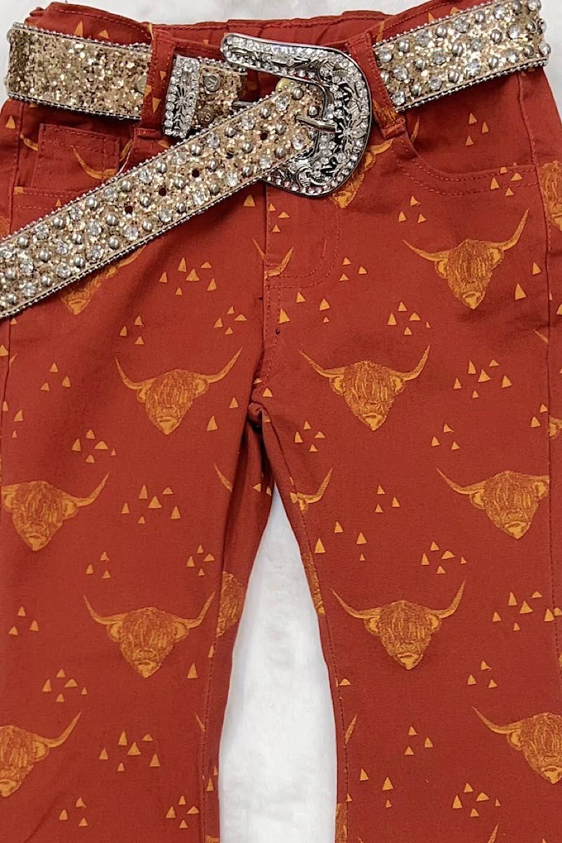 Kids Charm Online - Vente Pantalon – enfant - PANTALON BOOTCUT IMPRIMÉ HIGHLAND COW. PNG15113007-SOL3