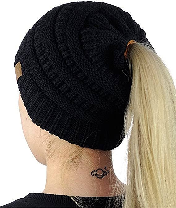 Style Rack - Venta al por mayor Gorro de lana - Mujer - Gorro de lana para tejer con forma de cola de caballo1