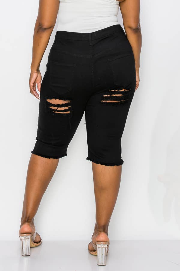 The Map Jeans - Wholesale Shorts - Women's - Curvy Plus-Size Bermuda Jean Shorts 5006P7