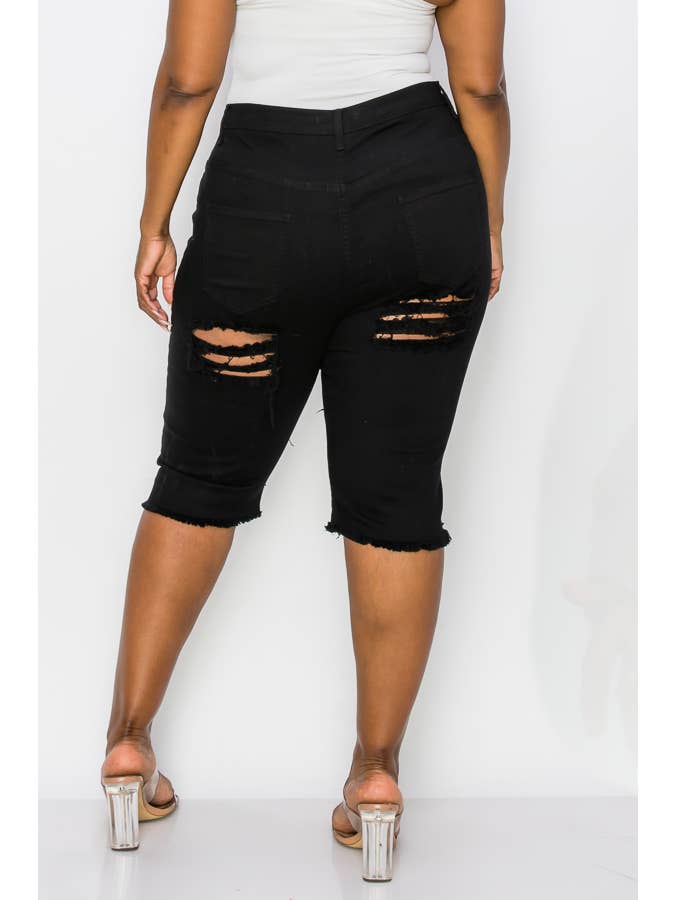 The Map Jeans - Wholesale Shorts - Women's - Curvy Plus-Size Bermuda Jean Shorts 5006P7