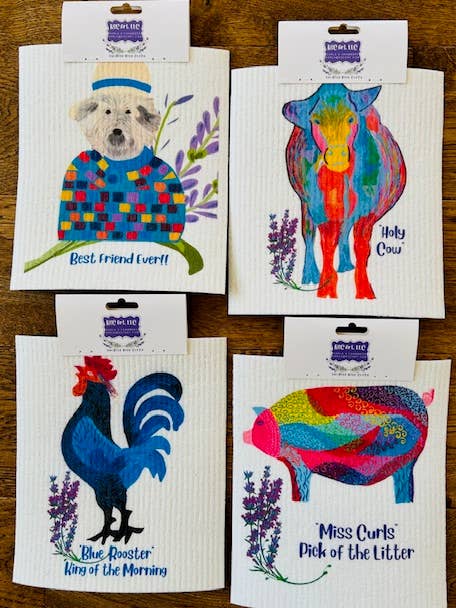 Schwedisches Geschirrtuch, bedruckt in den USA, einheimischer Künstler für den Großhandel von KSC Art, LLC