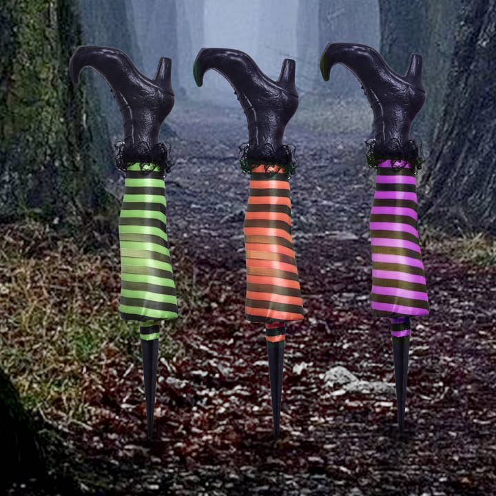 Fun Little Toys - Wholesale Outdoor Ornament/Decor - 3 PCs Halloween Witch Leg Lights0