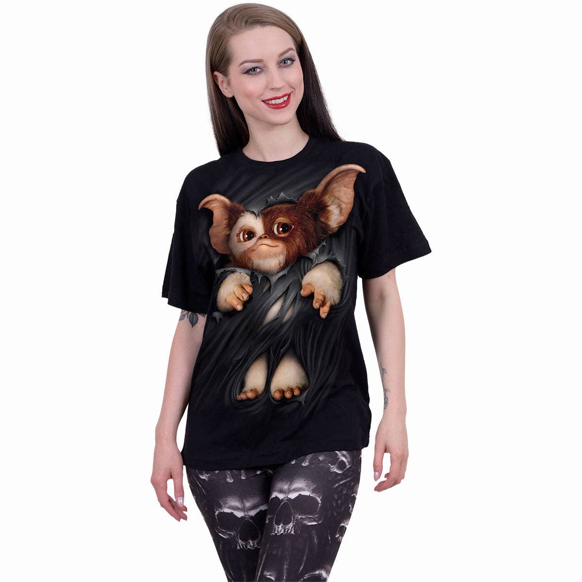 Spiral - Wholesale T-Shirt (Graphic) - Unisex - GREMLINS - GIZMO - Front Print T-Shirt Black1