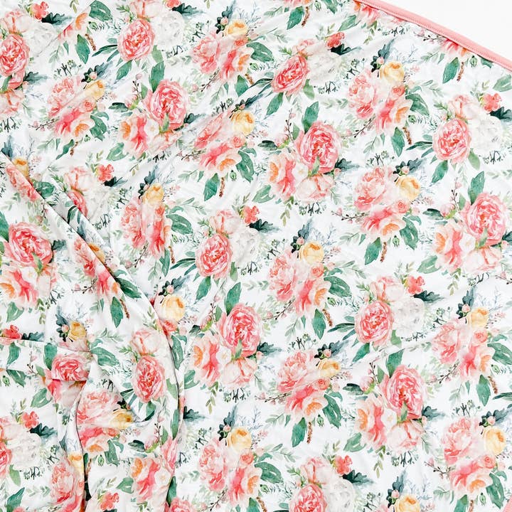 Bamboe inbakerdoek in pioenrozen en rozen voor wholesale door NODNAL Co.