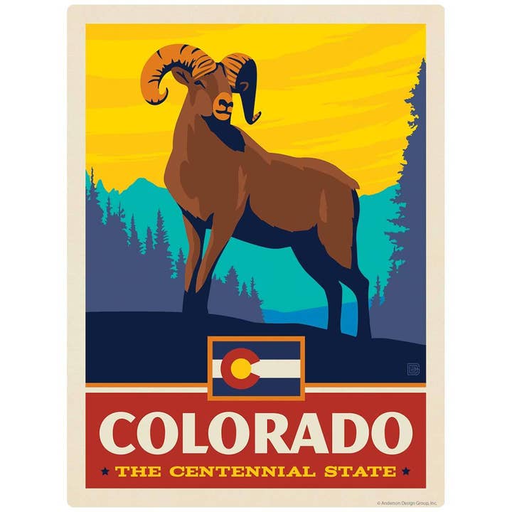 Colorado Centennial State Ram Wall Decal for wholesale by RetroPlanet