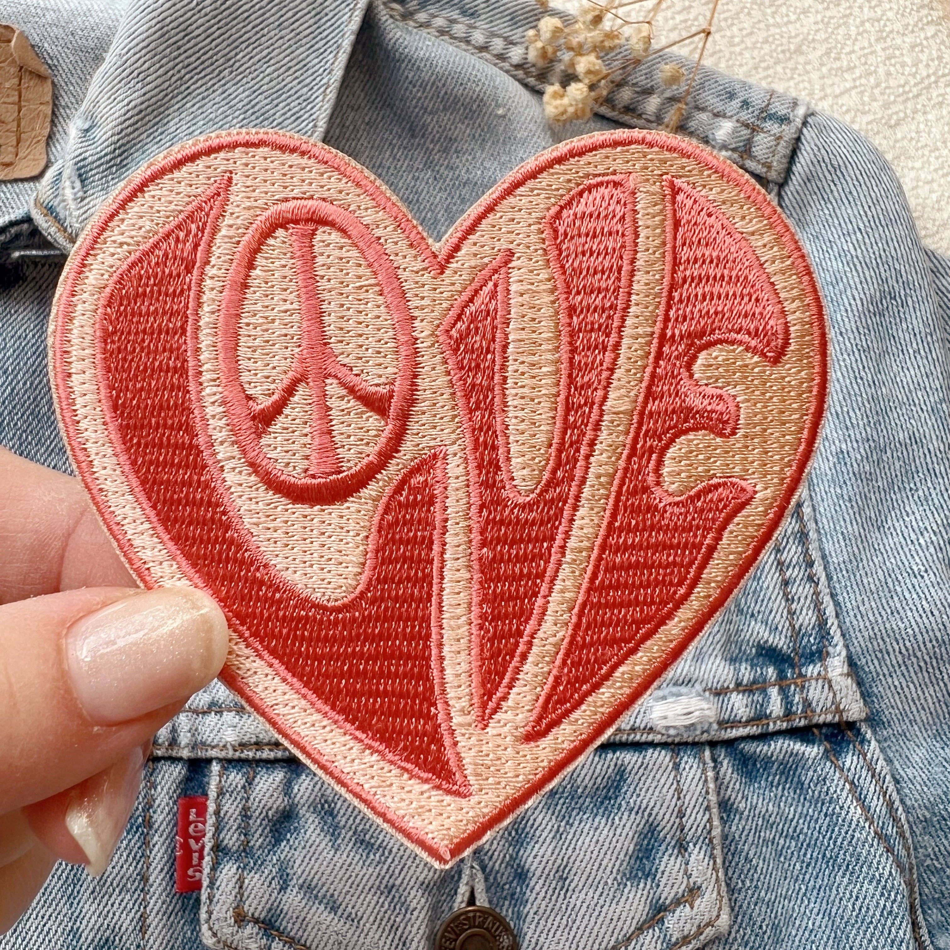 Embroidered Heart with Eyes Patch, Cute Heart Patches