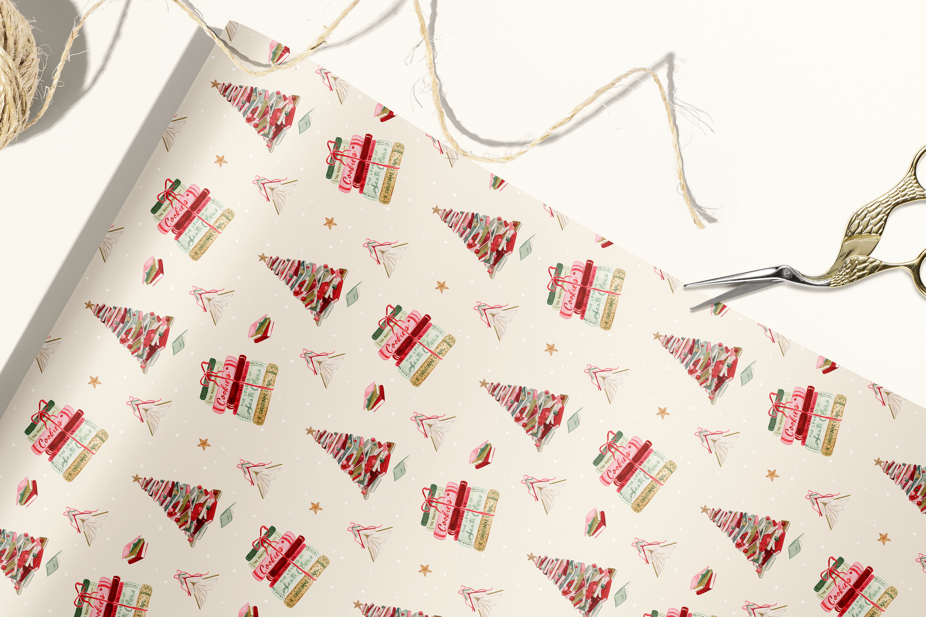 The Scribblist - Wholesale Wrapping Paper Roll - Book Christmas Tree Gift Wrap 1
