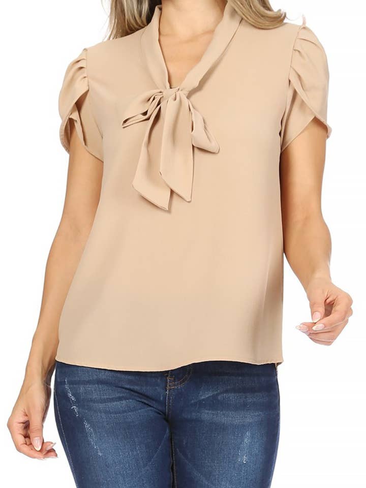 Casual effen blouse voor dames voor wholesale door MOA COLLECTION