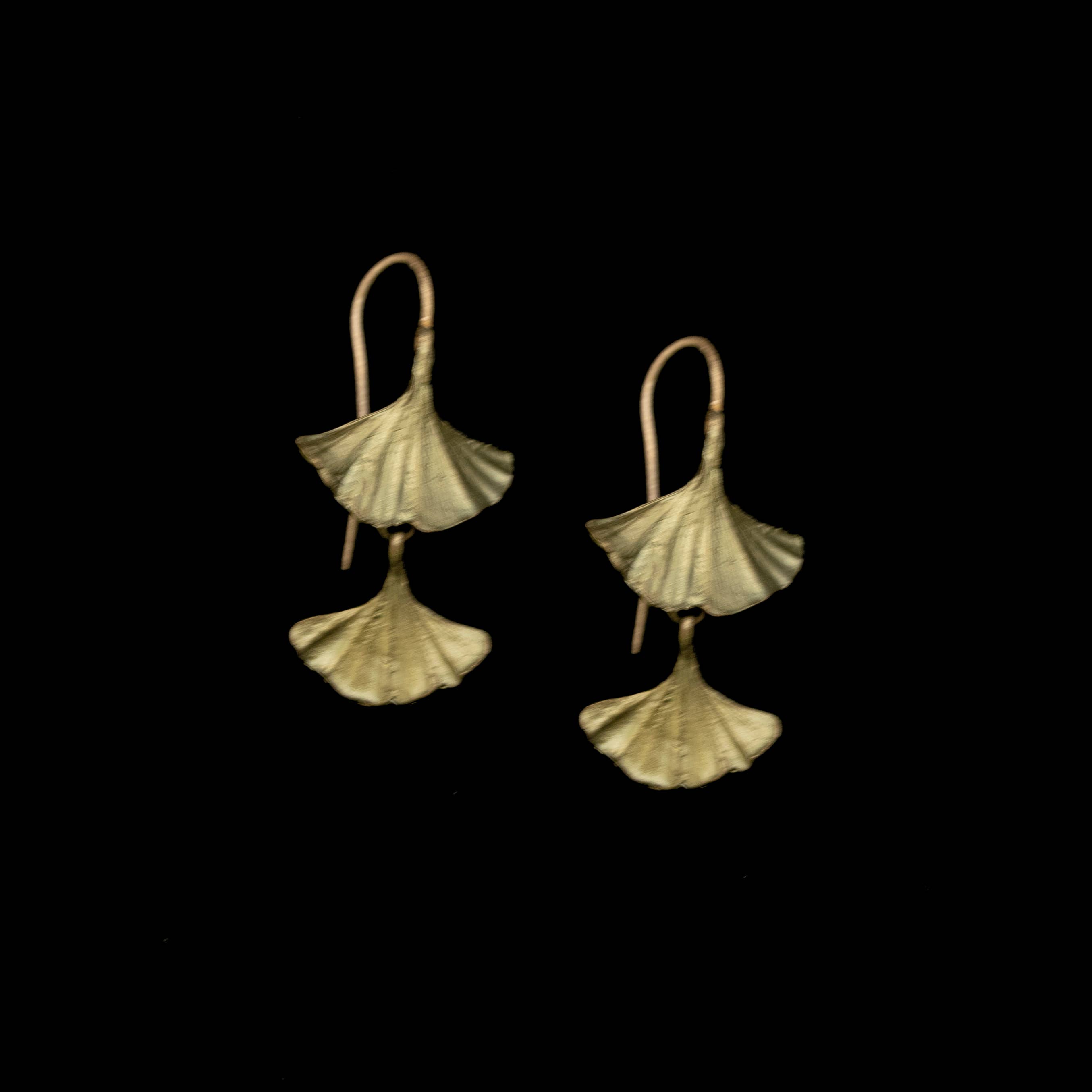 Michael Michaud - Wholesale Dangle Earrings - Ginkgo Double Drop Wire Earrings